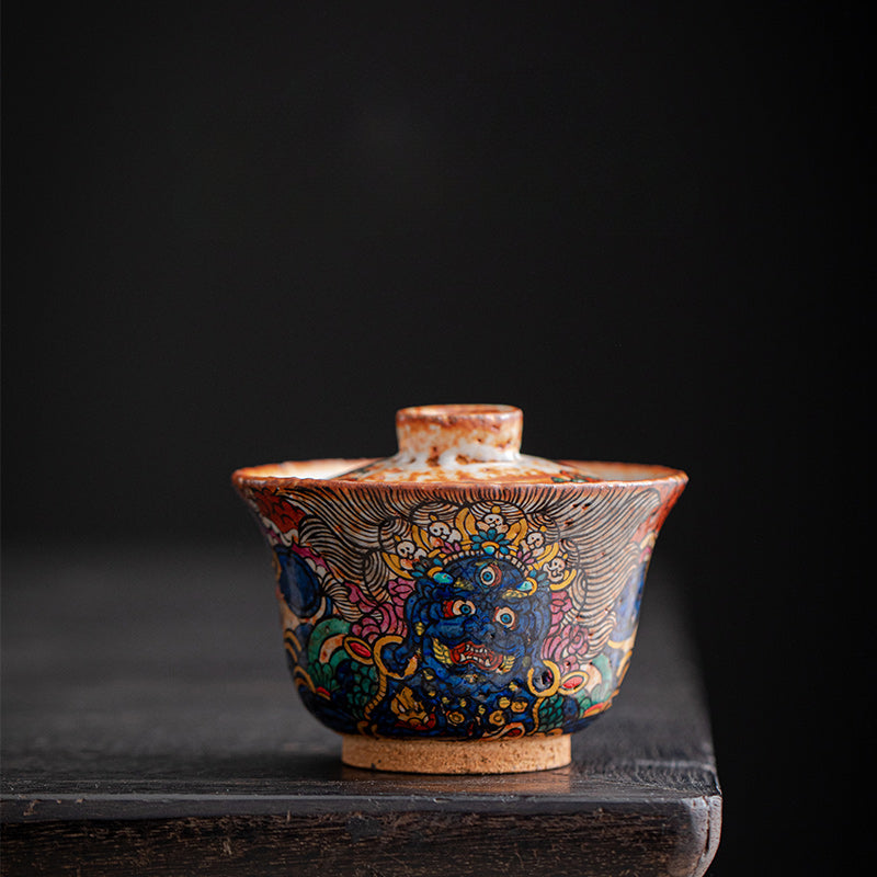 Thangka Dahei Tianwabi Sabi Master Cup Coarse Pottery Shino Yakuza Teacup Personal Special Chinese Tea Cup Jiujue Tang Hand-painted
