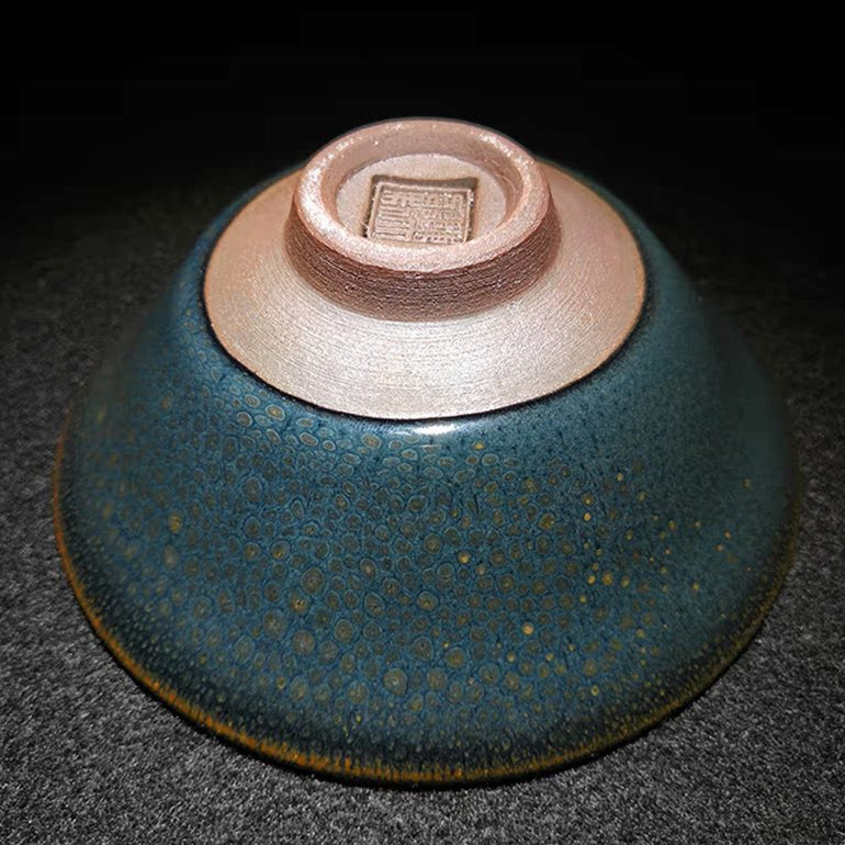 Chen Dapeng, a purely handmade work by Master Guo, Jianzhan partridge spot, green glaze pearl spot, contact customer service before shooting.