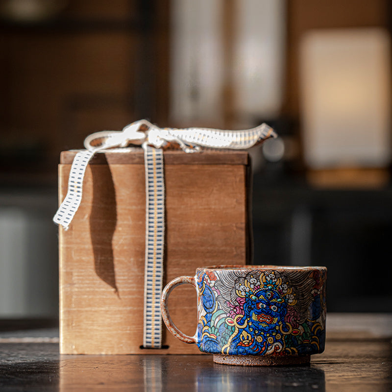 Thangka Dahei Tianwabi Sabi Master Cup Coarse Pottery Shino Yakuza Teacup Personal Special Chinese Tea Cup Jiujue Tang Hand-painted