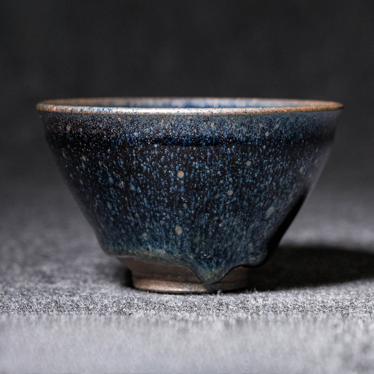 Wu Xingqian Jianzhan Jiuduan Qian Gongchai Burning Tea Set Master Cup Raw Ore Glaze Oil Drop Rabbit Hao Yaobian Chai Kiln Handmade