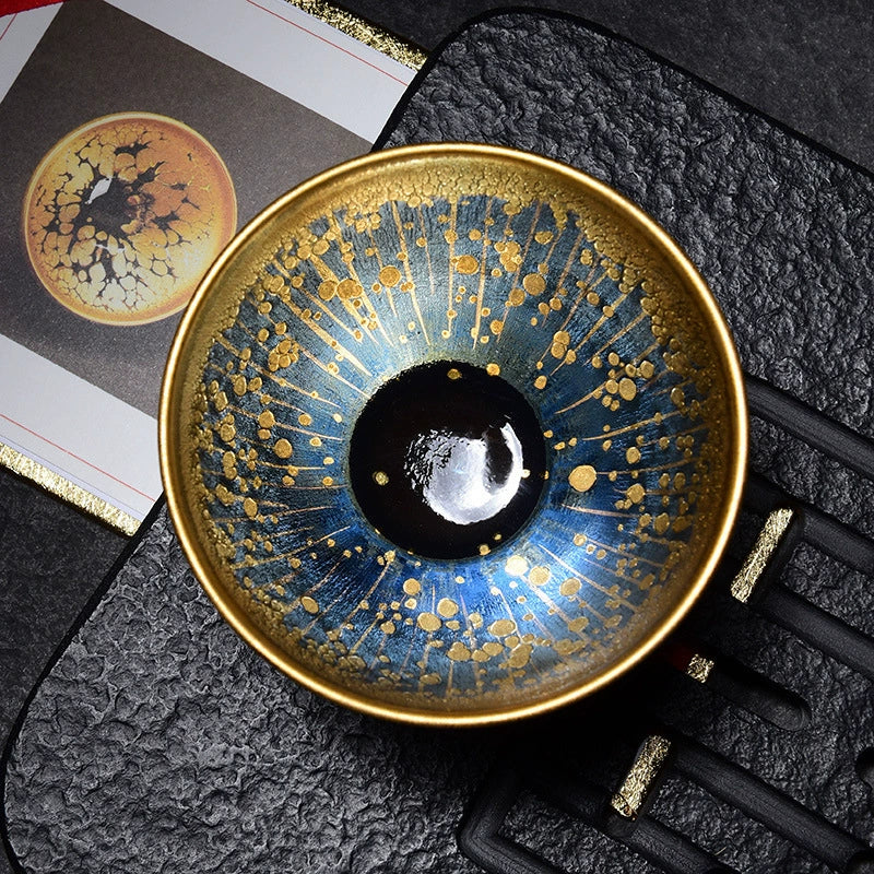 Meteor Oil Drop Jianzhan Master Cup Teacup Household High-end New Product Jinzhan Teacup Gilt Jianzhan Teacup