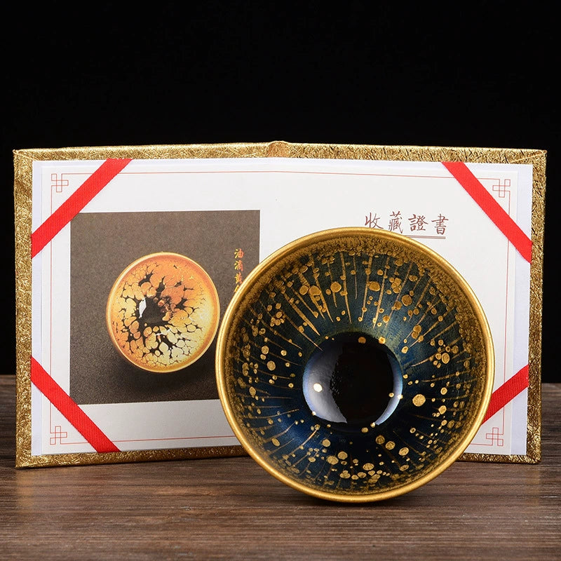 Meteor Oil Drop Jianzhan Master Cup Teacup Household High-end New Product Jinzhan Teacup Gilt Jianzhan Teacup