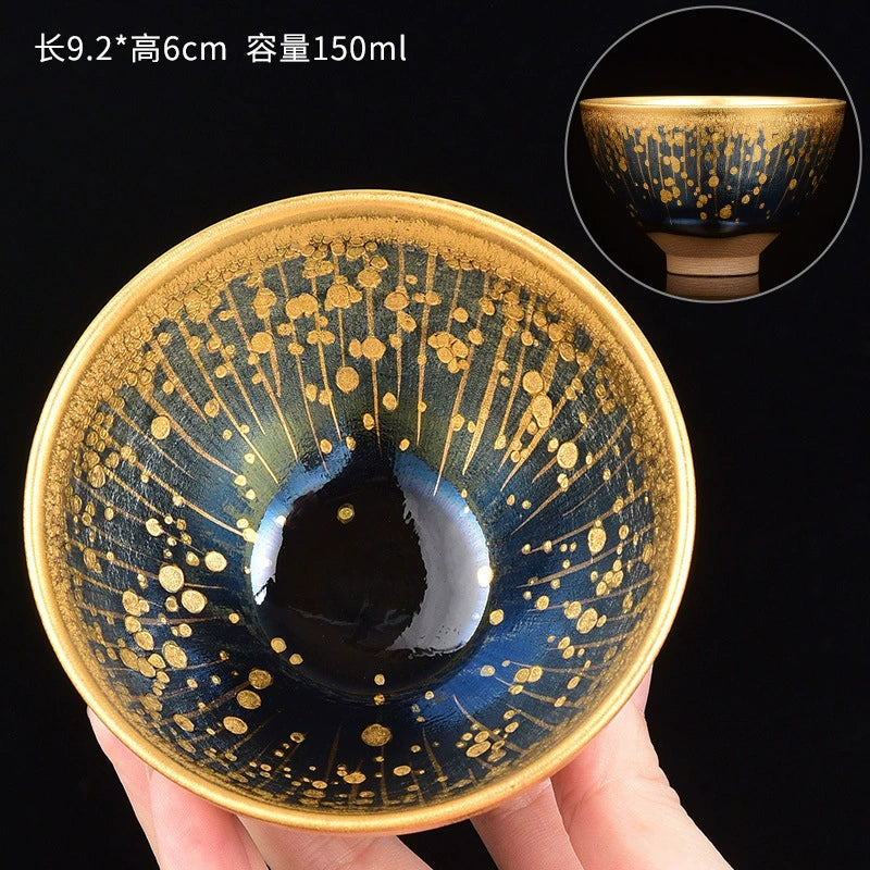 Meteor Oil Drop Jianzhan Master Cup Teacup Household High-end New Product Jinzhan Teacup Gilt Jianzhan Teacup