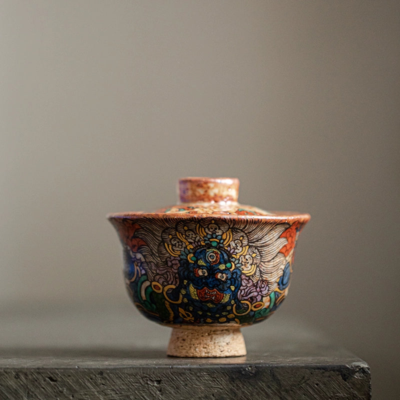 Thangka Dahei Tianwabi Sabi Master Cup Coarse Pottery Shino Yakuza Teacup Personal Special Chinese Tea Cup Jiujue Tang Hand-painted