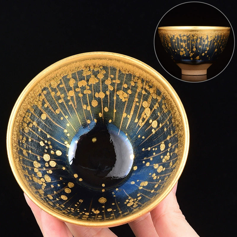 Meteor Oil Drop Jianzhan Master Cup Teacup Household High-end New Product Jinzhan Teacup Gilt Jianzhan Teacup