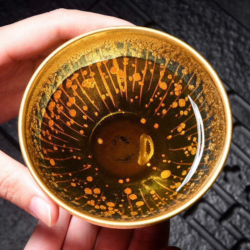 Meteor Oil Drop Jianzhan Master Cup Teacup Household High-end New Product Jinzhan Teacup Gilt Jianzhan Teacup