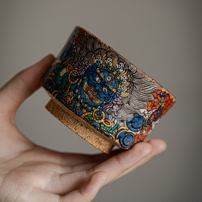 Thangka Dahei Tianwabi Sabi Master Cup Coarse Pottery Shino Yakuza Teacup Personal Special Chinese Tea Cup Jiujue Tang Hand-painted