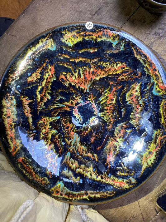 Naturally formed landscape big bowl made by master Liu Youliang